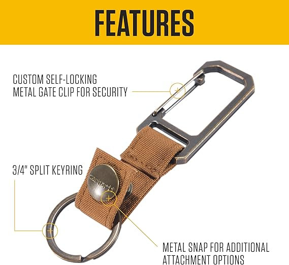 Waydemi Unisex Metal Key Ring with Belt Clip for Car & Home Keys
