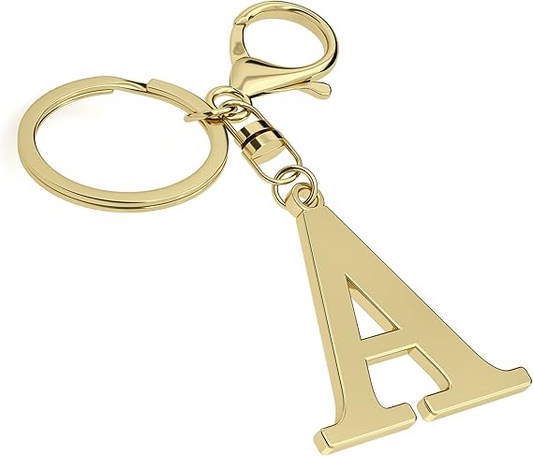 Waydemi Gold A-Z Initial Keychain – Stylish Charm for Keys, Bags & More